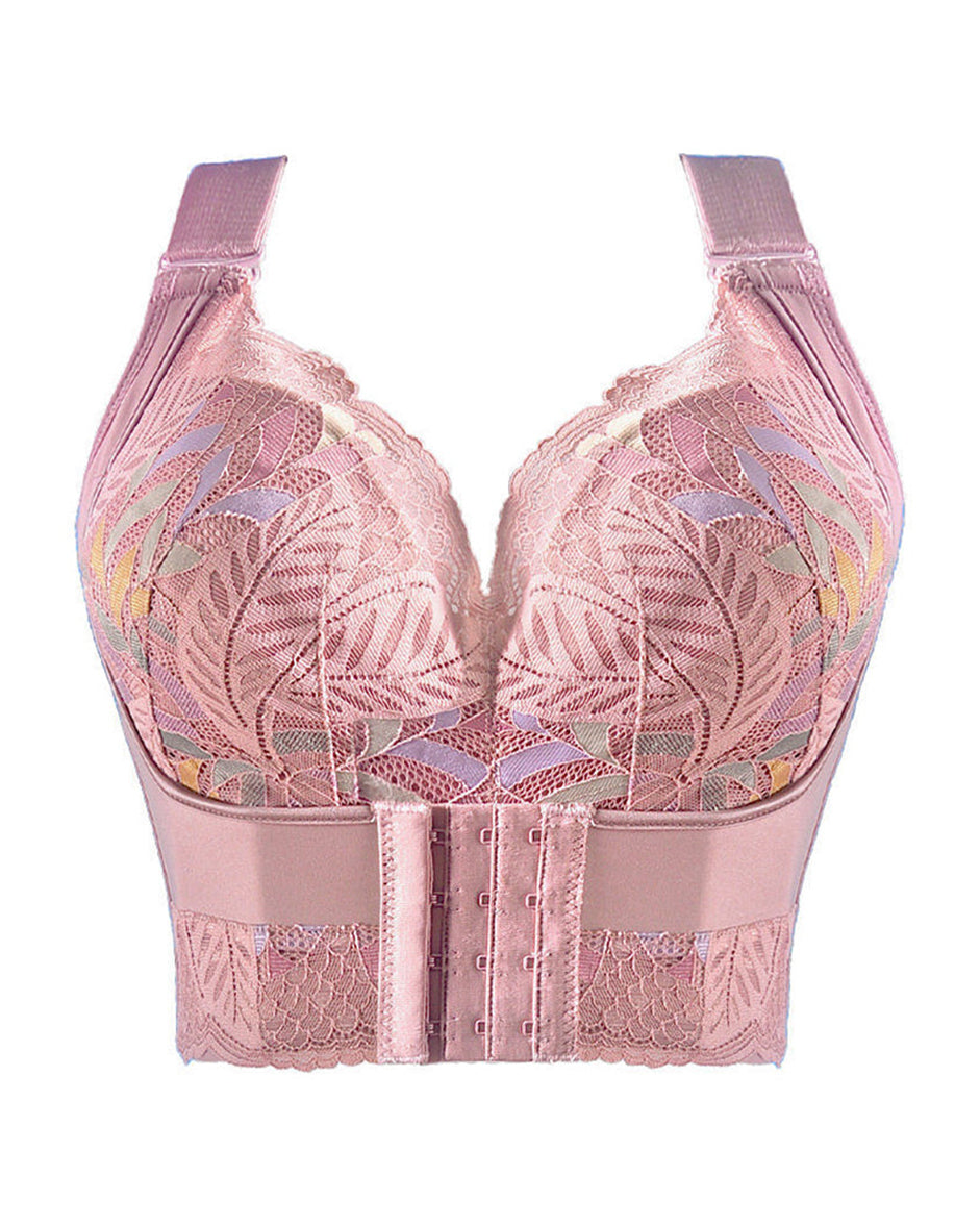 Women's No Steel Ring Bra Front Buckle Lift Bralette Breathable Underwear Breast Gathered Anti-Sagging Lingerie